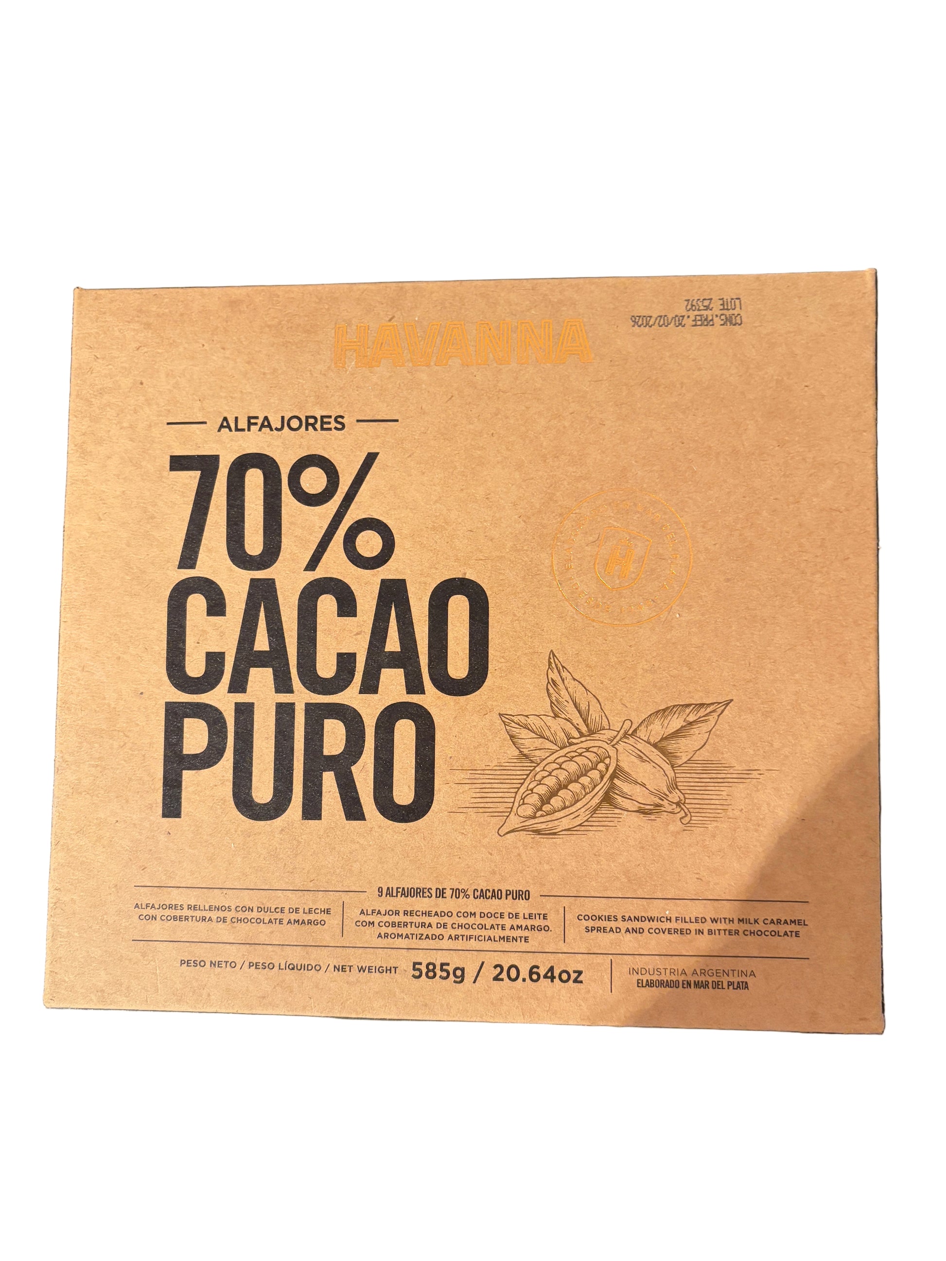 Havanna 70% Cacao x 9 unid.