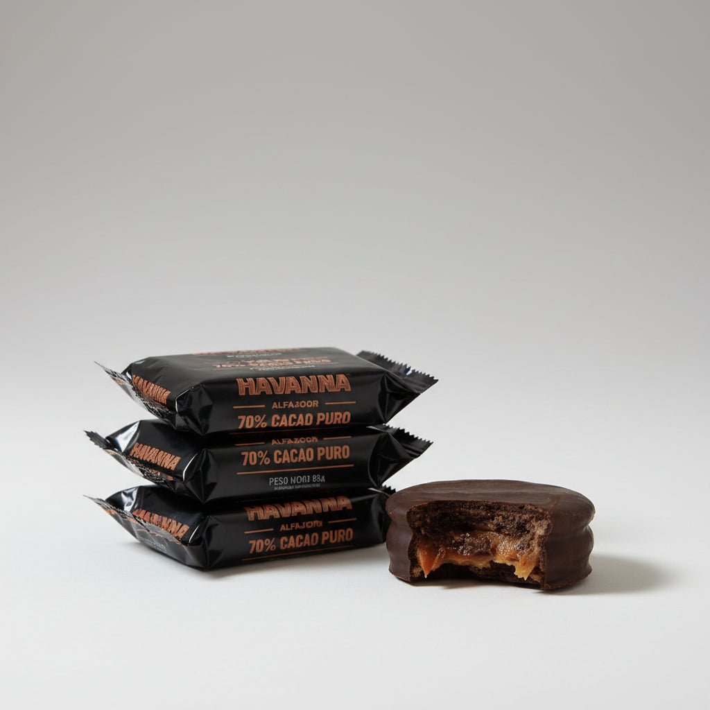 alfajor de chocolate 70 % cacao Havanna